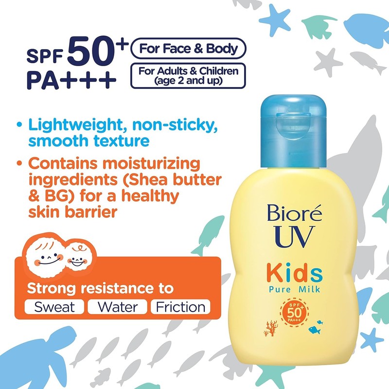 Biore UV Kids Pure Milk Sunscreen, 2.4 fl oz (70