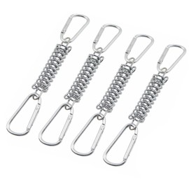 Tension Springs, Tension Spring, Awning Mounting Accessories, Spring Buckle with 4 Coil Springs, 8 Carabiners for Tents, Awnings, Camping Accessories, Tarps, Wire Racks, Camping Accessories, Set of 4