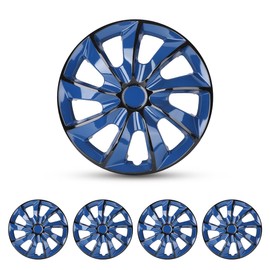 WOLFSTORM 4-Pack 16 Inch Hubcaps,Special Design Fashion Shape Replacement Rim Cover Hubcaps,Car Truck SUV Wheel Hub Accessories-Blue&Black