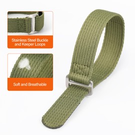 watchdives Nylon Watch Band 20mm 22mm Replacement Watch Straps Hook and Loop Fasteners Sport Watchband for 7.1-9in Wrist, Green 22mm