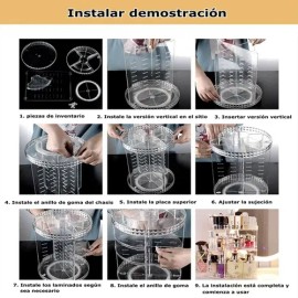 Organizador De Maquillaje Almacenamiento Con Rotación De 360                                                                                          