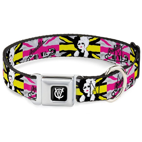 Dog Collar Seatbelt Buckle Cruella De Vil Safety Pin and