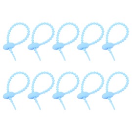 uxcell 20Pcs 5" Silicone Cable Ties, Reusable Zip Ties Strips Twist Tie, Cable Cord Wraps Management Organizer for Home Office Kitchen Food Bag, Blue