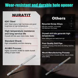 Upgrade 100 Pcs Drywall Bit, 1/8 Inch Drywall Drill Bit for Wood and Plastic, Drywall Cutting Bit, Drywall Guide Point Cutting Bits, Drywall Router Bits for Use with Spiral Saw