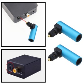 SING F LTD 2PCS 360 Degree Digital Fiber Optic Toslink Adapter Right Angle 90 Degree Female to Male Optical Audio Connector Adapter Gold Plated
