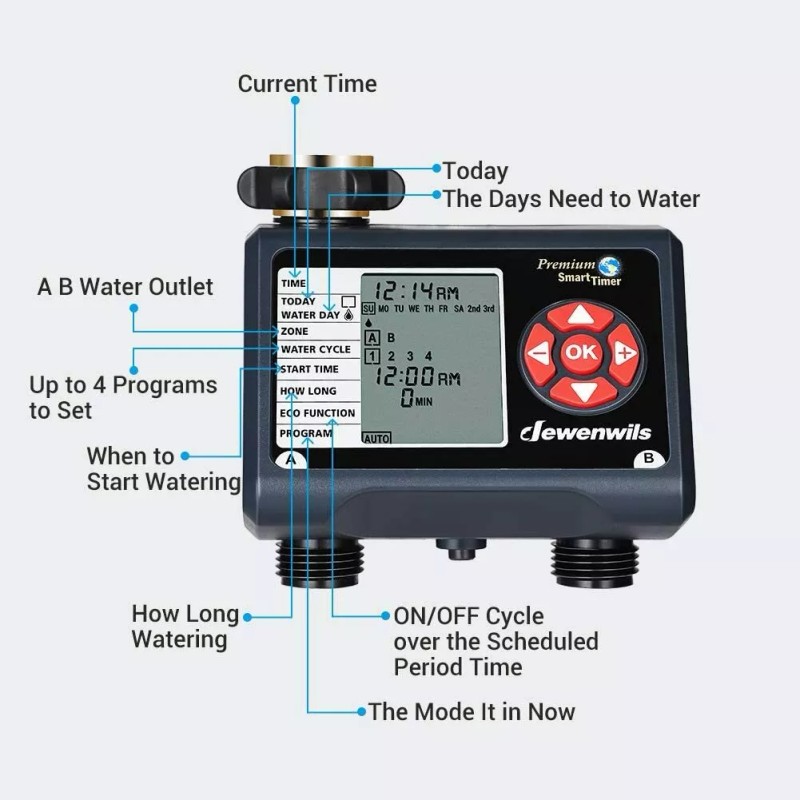 DEWENWILS Sprinkler Timer Outdoor Water Garden Hose Timer for Yard