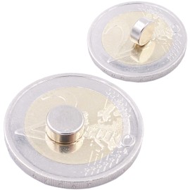 Brudazon 60 Mini Disc Magnets 7 x 3 mm N52 Strongest Level Neodymium Magnets Ultra Strong Power Magnet for Model Making, Photo, Whiteboard, Notice Board, Fridge, Crafts, Magnetic Disc Extra Strong