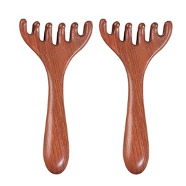 2 PCS Antler Massage Comb, Head Massager Scalp, Six Claw Meridian Massagecomb Comb, Wide Tooth Sandalwood Hair-Comb Portable Acupoint Gua Sha Combs for Men Father's Mother's Day