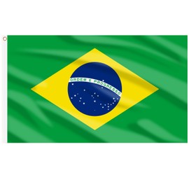 AhfuLife Brazil Flag 3x5 Ft 4 PCS, Large Brazilian Flags for Outside - Double Side with Brass Eyelets for World Cup Party Decorations, Soccer Party Bar Garden Street Decoration Indoor Outdoor