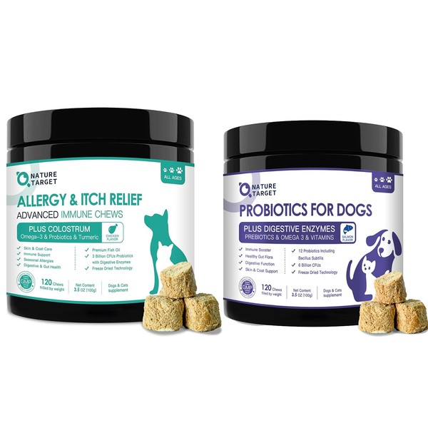 NATURE TARGET Dog Allergy Relief with Probiotics for Dogs