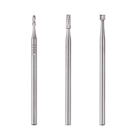 PROXXON Carbide Cutter Set of 3 [Rod Type 0.05 in (1.2 mm), Trapezoid Type 2.1 and 2.3 mm, Shaft Diameter 0.09 in (2.35 mm)] No.28752