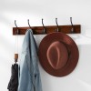 Basics Rectangular Wall-Mounted Farmhouse Coat Rack, 5 Hook,