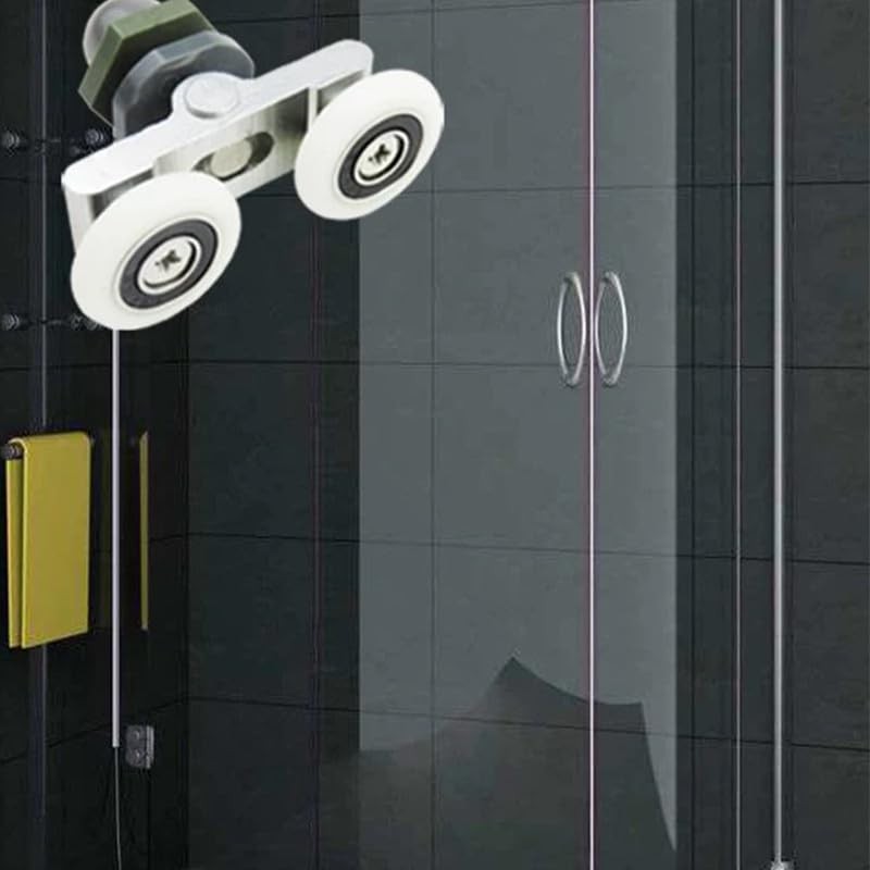 4Pcs Curved Shower Door Rollers,Bathroom Rollers,27mm Door Roller Replacement Part,Shower