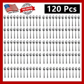 Kitchen Flatware Set 120 Pieces Stainless Steel Dinner Spoons Flatware Tableware Set Kitchen 7.25 in