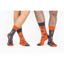 Spox Sox Casual Unisex Multicoloured Socks for Individualists - Donkey and carrot., size: 40-43