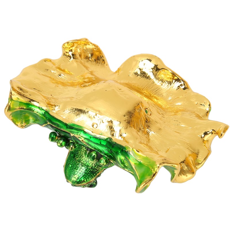 Lotus Leaf Frog Jewelry Box Hand Painted Innovative Metal Jewelry
