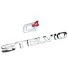 Silver Q4 Stelvio Sticker Car Tail Logo Styling Emblem Stickers