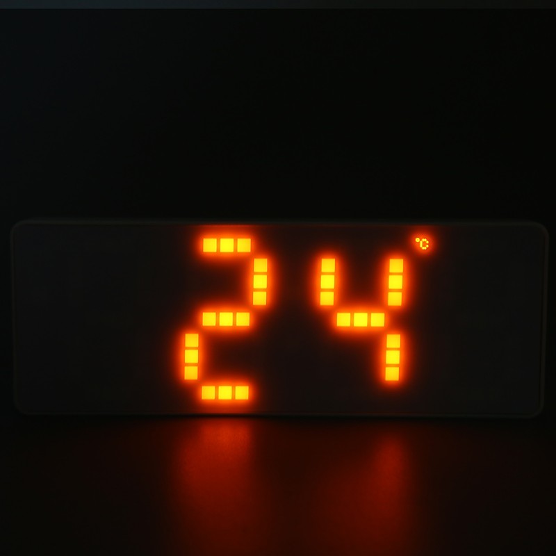 Digital Alarm Clock 3 Levels Brightness Orange Number Desktop LED