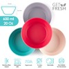 GET FRESH Bamboo Bowls 4 Pack, Bamboo Fiber Dinnerware Set,