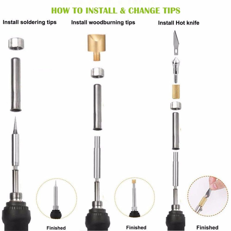 Pyrography Kit, 60W Wood Burning Pen, 37 Piece Set with