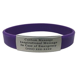 Personalized Medical Alert Bracelet for Men and Women – Custom Engraved Waterproof Silicone Wristband with Stainless Steel ID Plate – Medical ID Bracelet for Allergies, Conditions, ICE Info & Emergency Card