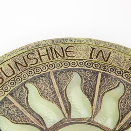 Bits and Pieces - Sun Garden Stone - Glowing Sun in The Dark; Garden Décor - 25cm Diameter, Polyresin, Yellow