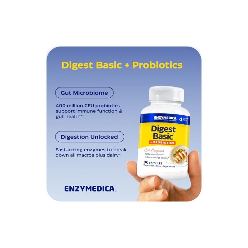 Enzymedica - Digest Basic + Probiotics, Essential Digestive Enzymes with