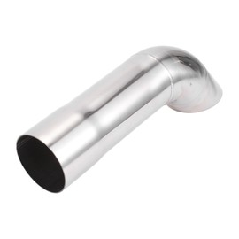 X AUTOHAUX 2.25" ID Inlet Turn Down Exhaust Tip 9" Inch 230mm Overall Length Silver Tone T304 Stainless Steel 2.25" Outlet OD Tailpipe Tip Surface Polishing Mandrel Bend Elbow Tube