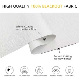 ChrisDowa Cordless Blackout Roller Shades for Windows, Striped Free-Stop Window Blinds with Privacy, Thermal Insulated Window Shades for Home, Office and Door. White, 32" W x 72" H