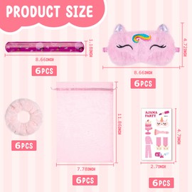 30pcs Complete Slumber Party Set for Girls - Sleepover Essentials Kit with Eye Masks, Scrunchies, Slap Bracelets, Stickers & Gift Bags (Pink Spa Party Favors, Birthday Goodie Bags)