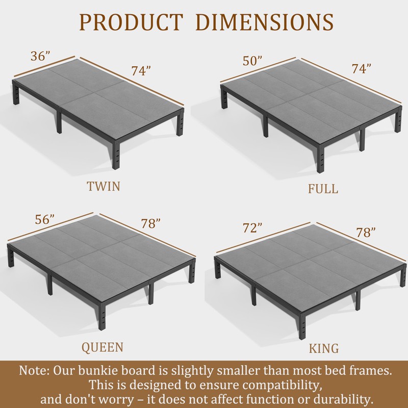 HUEIIS Bunkie Board Queen Size(56 * 78") 10MM, Heavy Duty