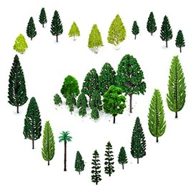 29pcs Mixed Model Trees 1.5-6 inch(4-16 cm), OrgMemory Ho Scale Trees, Diorama Models, Model Train Scenery, Architecture Trees, Model Railroad Scenery with No Stands