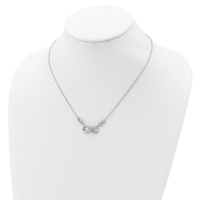 Sterling Silver Polished CZ Infinity Symbol Necklace