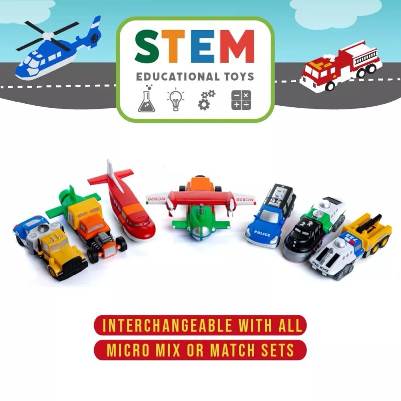 Popular Playthings Micro Mix Match Vehicles Deluxe Toy Train Tractor