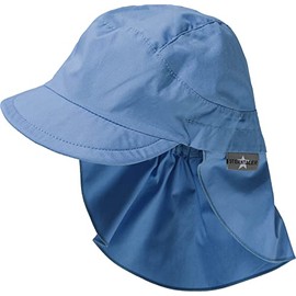 Sterntaler Unisex Children's Peaked Cap with Neck Protection, No Ties, Children's Hat, Velvet blue