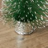 Unbranded 6 Frosted Green Miniature 12" Bottle Brush Trees with