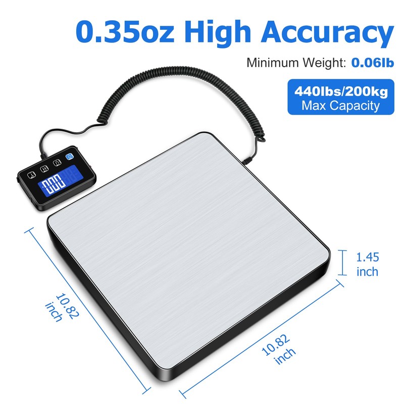 KUAIVO Shipping Scale, 440 lbs/0.35oz High Accurate Digital Postal Scale