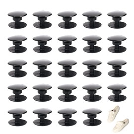 WLVinson Pack of 50 Plastic Rivets, Snap Fasteners for Shoes, Screw Rivets, black, m