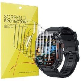 Compatible for KACLUT Smart Watch Screen Protector, [6 Pack] Lamshaw Full Coverage TPU Clear Film Compatible for KACLUT Smart Watch/EIGIIS K57 Pro 1.96” Military Smart Watches/ESFOE K57 1.96” Military