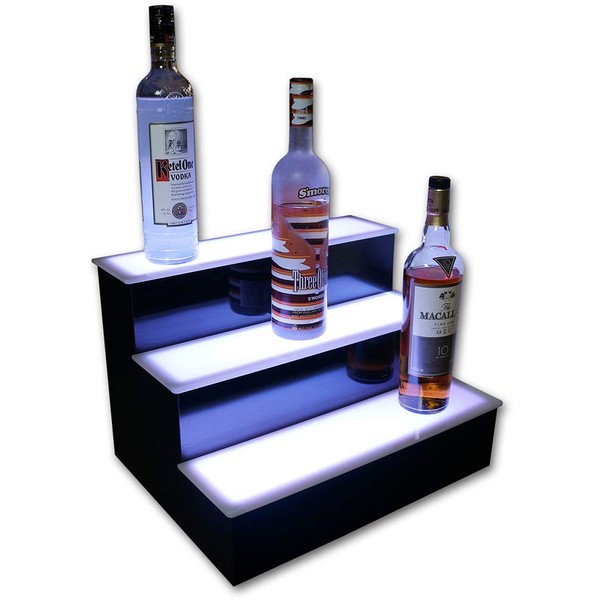 Customized Designs 18" 3 Tier Home Bar Shelves with Lights,