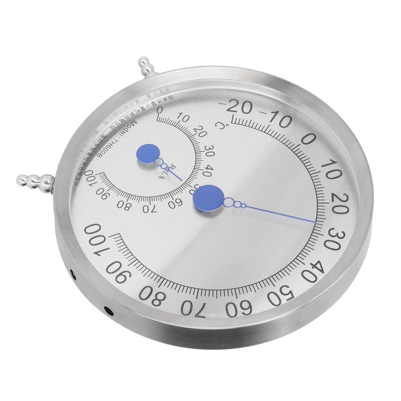 Round Thermometer Stainless Steel Waterproof Heat Resistant Thermometer Hygrometer for