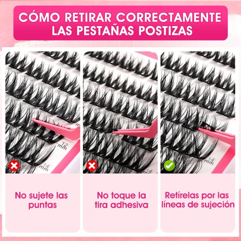 96pzs Pestañas Postizas Kit Con Rizador De Pestañas Y Pinzas