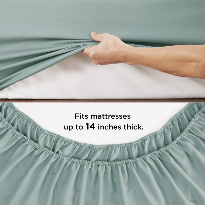 Bedsure Sage Green Comforter Set Full - 7 Pieces Solid