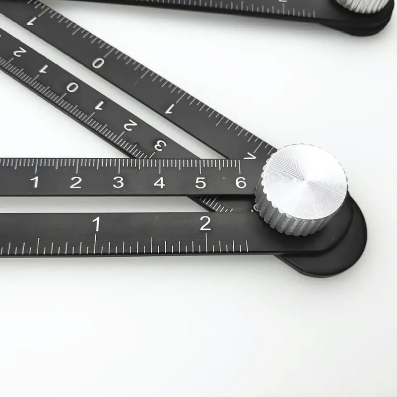PARENCE.- Mehrwinkel-Messlineal mit Positionierloch - Winkellehrwerkzeug - Aluminiumlegierung - 6