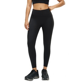 MCEDAR Compression Leggings with Pocket for Women No Front Seam High Waisted Tummy Control Yoga Pants Black-FXL