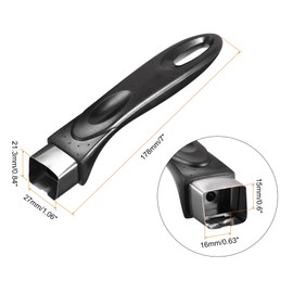 sourcing map Pan Replacement Handle Black 178mm/7inch with Screw Nonstick Saucepan Cookware Skillet Stainless Steel Handle