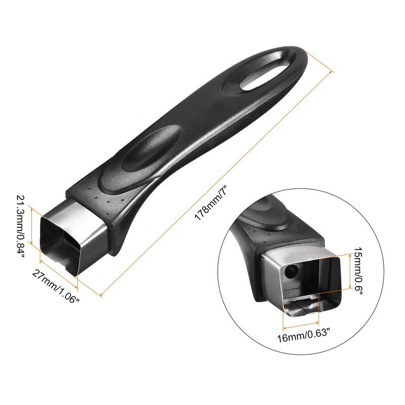 sourcing map Pan Replacement Handle Black 178mm/7inch with Screw Nonstick