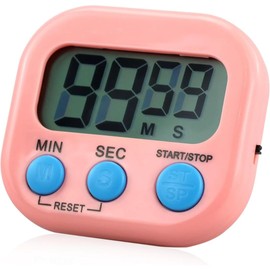 Digital timer, Kitchen timers for cooking, Magnetic Countdown Stopwatch, Count-up Timer with Stand, Countdown Clock with Loud Alarm & LCD Screen, visual timer for shower Study Work Exercise. (Pink)