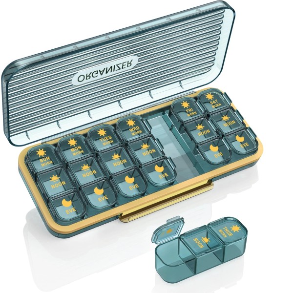 Acedada Pill Organizer 3 Times A Day, 7 Day Pill