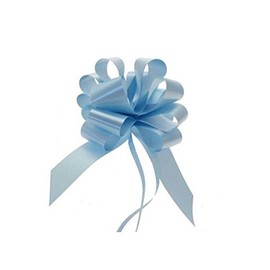 Light Blue 50mm Pull Bow Ribbon Basket Wedding Gift Wrap Hamper Box Decoration (Single)